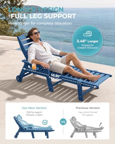 Ciokea Lounge Chair Outdoor Set of 6, Oversized Chaise Lounge Chair - Image 4