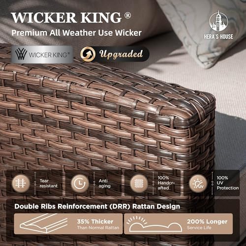 HERA'S HOUSE Wicker Patio Furniture Set, Outdoor Sectional Conversation Set - Image 3