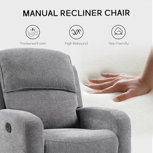 EBELLO Manual Living Room Furniture Reclining Couch Set, Soft Fabric Chair - Image 5