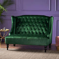 Modern Tufted Velvet Wingback Loveseat, Tufted Velvet 2 Seat Couch Sofas by Merax