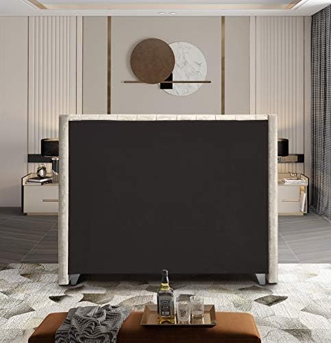 Meridian Furniture Aiden Collection AidenCream-K Modern | Contemporary Velvet - Image 7