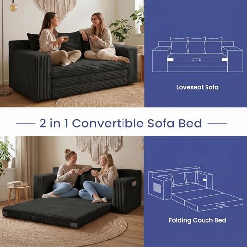 69" Convertible Sofa Bed, Boneless Couch - Image 5