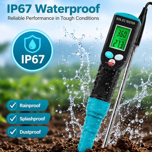 Digital Soil EC Meter 2-in-1 Porfessional Plants EC Temperature Tester Meter - Image 6