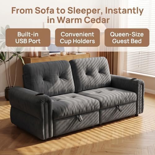NicBex 77" Convertible Sofa Bed, Pull Out Couch - Image 6