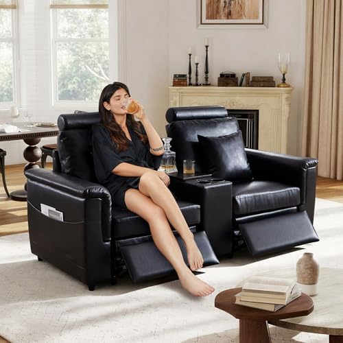 ORRD Power Reclining Sectional Sofa, Electric Loveseat Recliner - Image 3