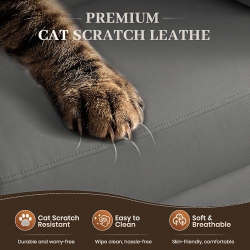 Faux Leather Manual Reclining Sofa, Recliner Sofa 3 Seater - Image 3