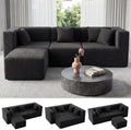 MONVANE 103" L-Shaped Modular Sectional Sofa, Jet Black by MONVANE