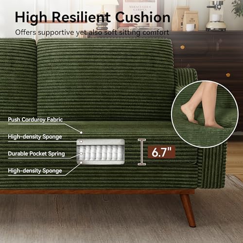 Vipbear 65.4" Loveseat Sofa, Mid-Century Modern Small Couches - Image 5