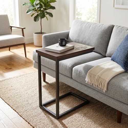 SIMPLIHOME Skyler 18" Wide Solid Wood C-Side End Table in Dark Cognac Brown - Image 2