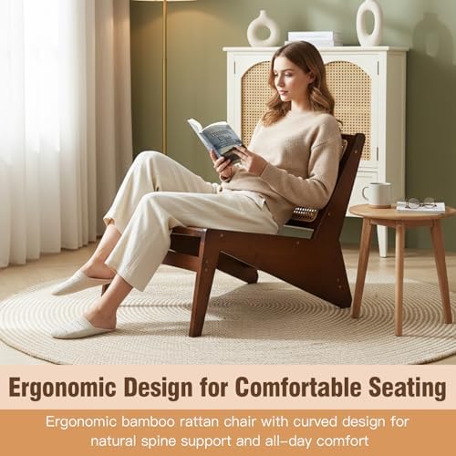 Welnow Mid Century Rattan Accent Chair - Image 6