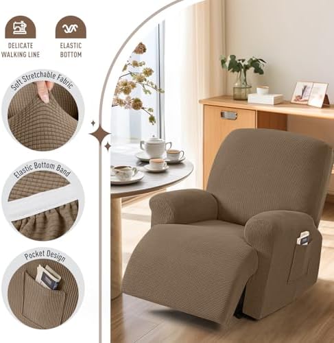 TAOCOCO Stretch Recliner Chair Covers 4 Piece - Image 3