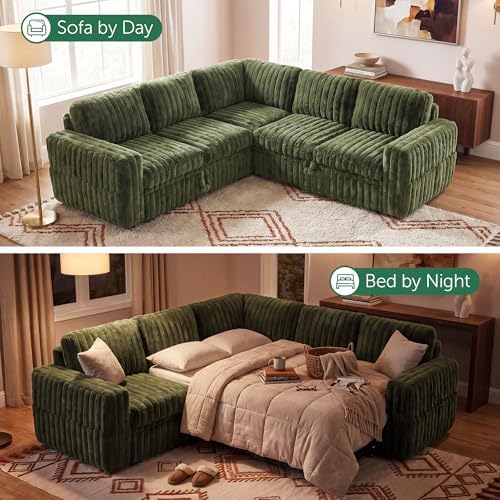 HONBAY Plush Corduroy Modular Sectional Sofa - Image 4