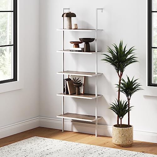 Nathan James Theo 5-Shelf Modern Bookcase, Open Wall Mount Ladder Bookshelf by Unknown