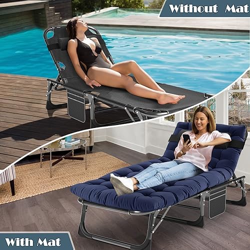 MOPHOTO 5-Position Folding Chaise Lounge Chair - Image 5