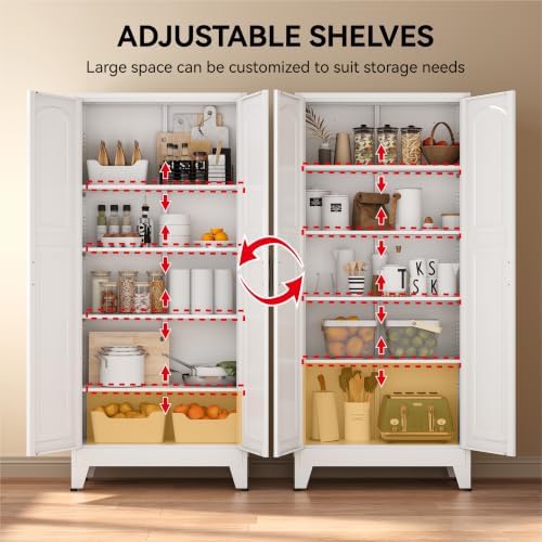 COFaR 71" White Arched Pantry Cabinet - Image 6