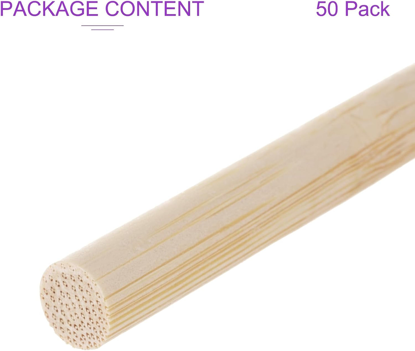 DMiotech 50 Pack 11/32" x 36" Wooden Dowel Rods Unfinished Natural Sticks Wood Craft Sticks for Home Decor Projects and Making DIY Craft,Wood Color