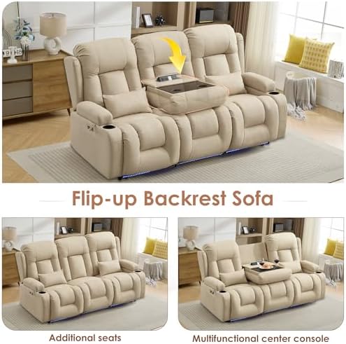 TUNYI Power Loveseat Recliner Sofa - Image 6