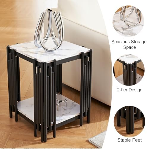 2 Pieces Living Room Table Set, Modern Coffee Table and End Table - Image 6
