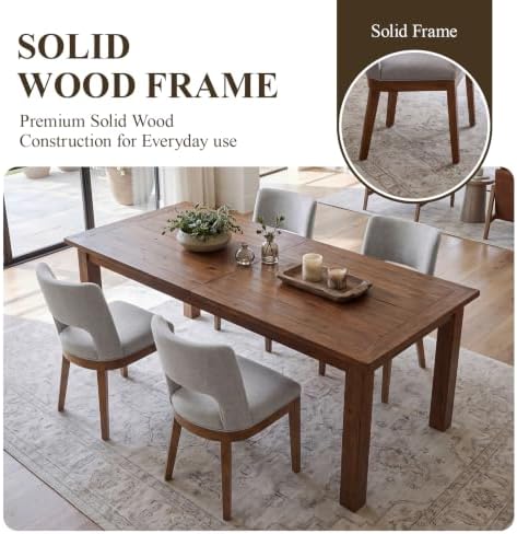 Wooden Kitchen Chairs with Open Hollow Back Set of 4 - Image 6