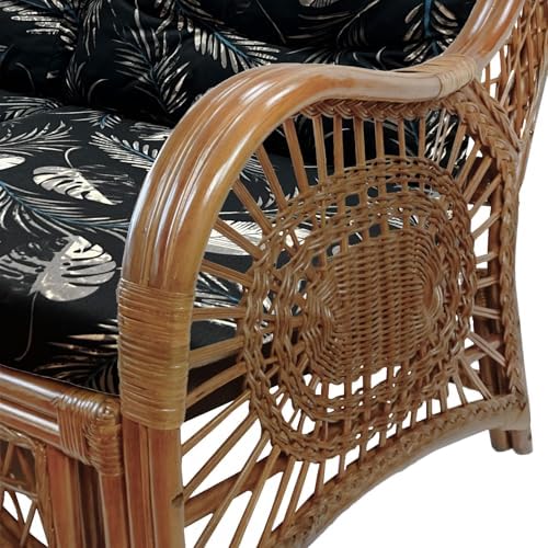 Malibu Lounge Three-Seater Sofa Natural Rattan Wicker Handmade Design, Colonial - Image 4