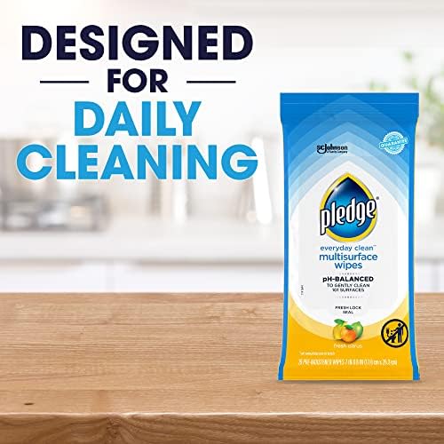 Pledge pH Balanced Multi Surface Cleaning Wipes, Fresh Citrus, 25 Ct, 1 pk - Image 7