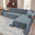 2 Pieces Sectional Couch Covers L Shaped Cover L Dusty Blue by Unknown