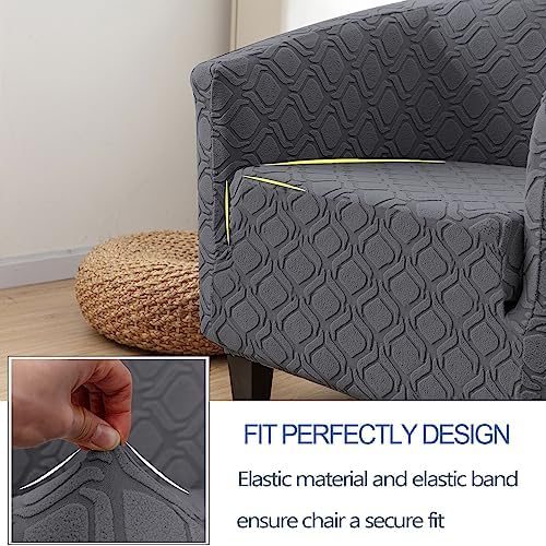 MIFXIN Tub Chair Slipcover 1 Piece Stretch Club Chair Cover Spandex Elastic - Image 4