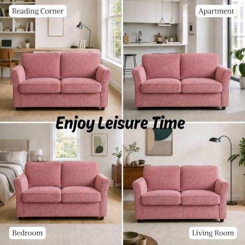 Karl home 67" Loveseat Sofa Chenille Fabric - Image 6