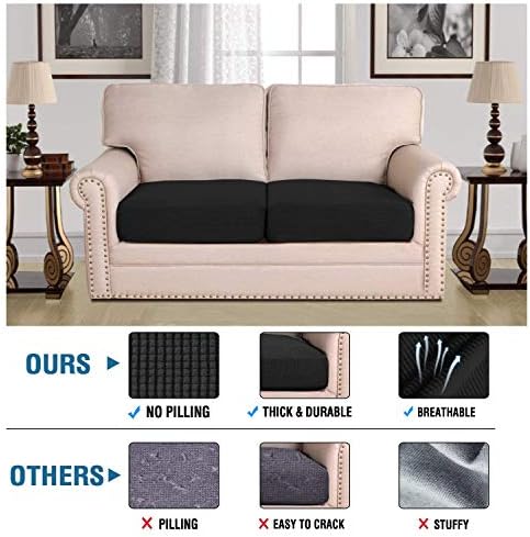 H.VERSAILTEX Super Stretch Individual Seat Cushion Covers Sofa Covers Couch - Image 2
