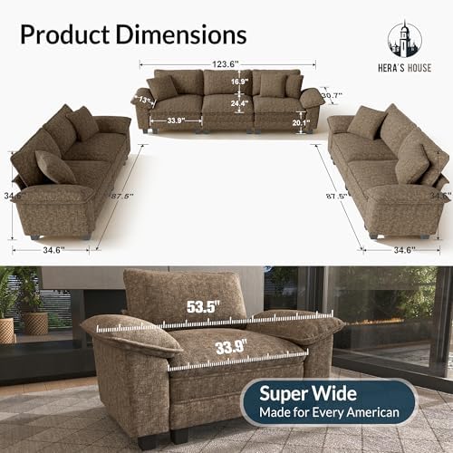 HERA'S HOUSE 3 Pieces Modular Sectional Cloud Couch and Loveseat Sofa Set - Image 2