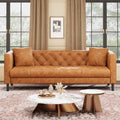GarveeTech Modern Leather Sofa 81", Chesterfield Style 3 Seater Couch by GarveeTech