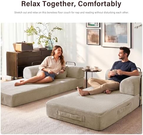 79" Convertible Sofa Bed, Boneless Sleeper Futon Couch - Image 5
