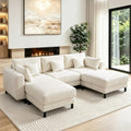 112.4" U Shaped Cloud Couch, Modular Sectional Sofa by MastonHome