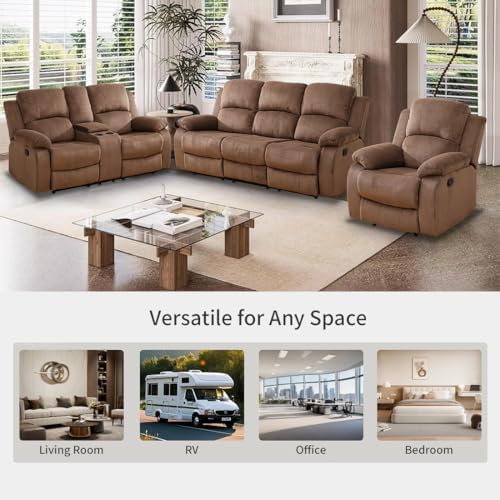 Manual Reclining Couch Sofa Set - Image 6