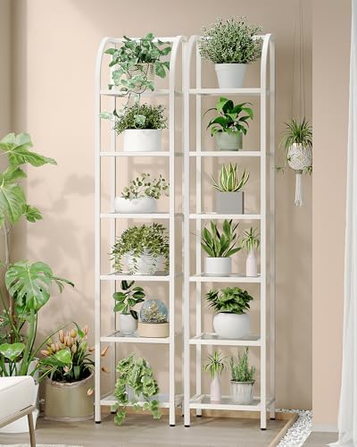 Hzuaneri Bookcase Bookshelf, Tempered Glass Arched Bookshelf - Image 5