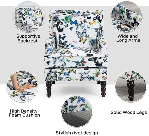 Accent Chair, Modern Comfy Accent Chairs Lounge Arm Chair - Image 4