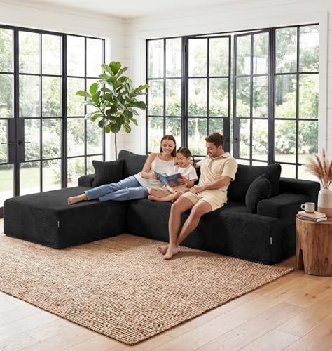 Hobestluk Boneless Couches Modular Sectional Sofa L-Shape Oversized Chaise - Image 4