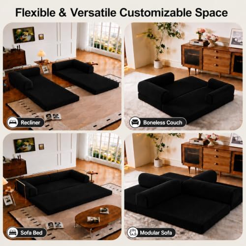WHGBJA 79" 5 in 1 Convertible Sofa Bed Couch, Modular Sectional - Image 4