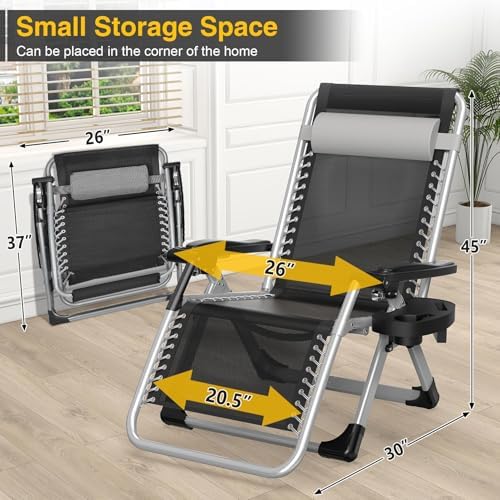 Suteck Zero Gravity Chair, Folding Lounge Chairs - Image 2
