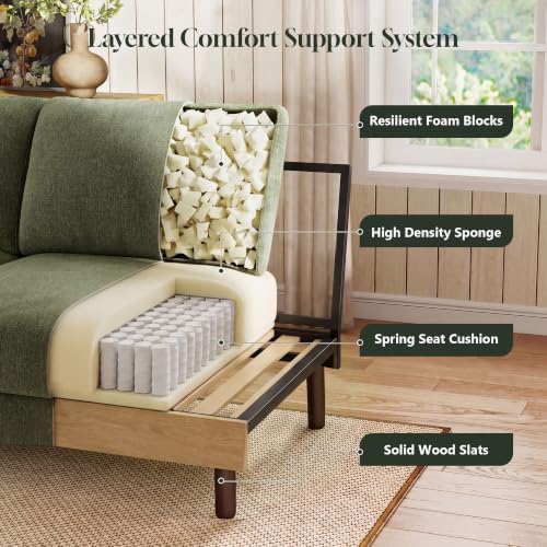 WorthFurni 68" Loveseat Sofa, Comfy Chenille Fabric Couches - Image 5