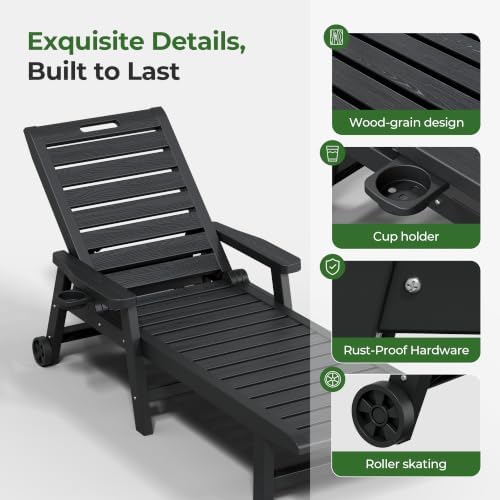 HDPE Outdoor Lounge Chair Set of 4 - Image 5
