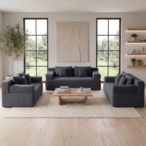 MONVANE 156" Oversized 3-Piece Loveseat Couch Set - Image 6