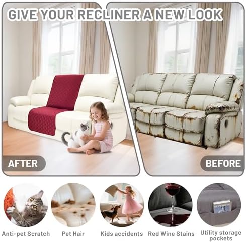 Waterproof Sectional Reclining Couch Covers L Shaped Recliner Sectional Sofa - Image 6