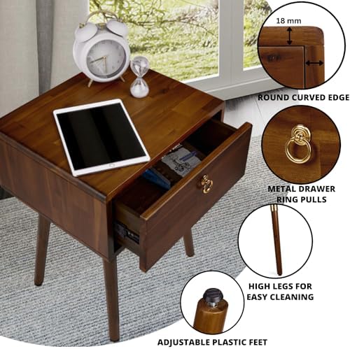 Bme Caden Solid Wood Nightstand/Side Table/End Table, Fully Assembled, - Image 5