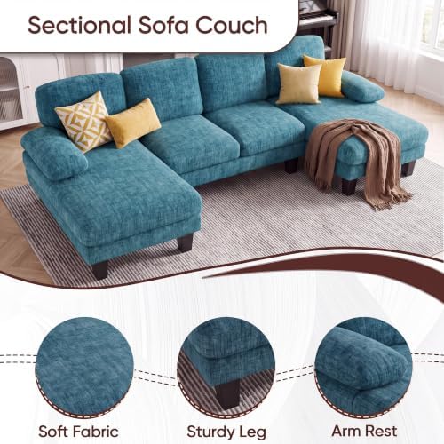 Furmax Sectional Couches for Living Room, Light Blue - Image 5
