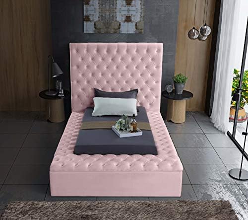 Meridian Furniture Bliss Collection Modern | Contemporary Velvet Upholstered Bed - Image 7