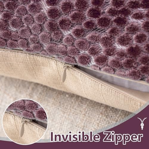 FIFU 20x20 Inch Throw Pillow Covers Set of 2, Jacquard Velvet, Dusty Purple - Image 4