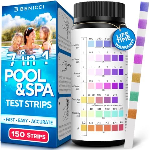 150 Spa Test Strips for Hot Tub, Pool Test Strips, 7 in 1 Water Kit by BENICCI