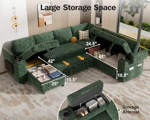 WEUP 111" Modular Sectional Sleeper Sofa - Image 6