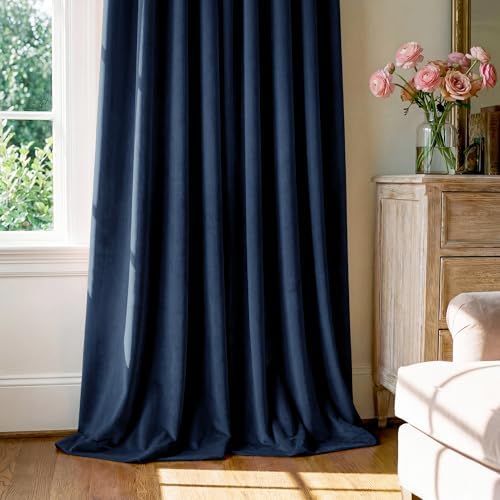 StangH Navy Blue Velvet Extra Curtains - Image 7